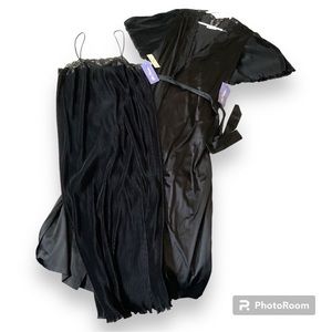 Miss Elaine Black Chemise and Robe Set